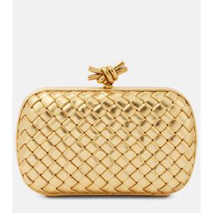Bottega Veneta Knot 인트레치오 메탈릭 레더 클러치 P01000117