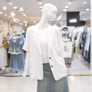 [ab.f.z]심플 포켓 박시 린넨 반팔 자켓 FSPNZ3J03H