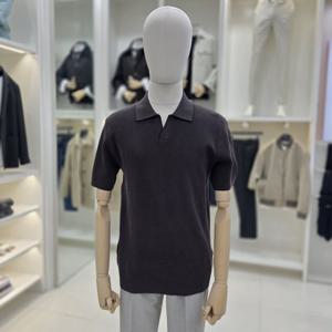 [앤드지]캐쥬얼 남성 기본핏 오픈카라 배색 포인트 니트 MLF2ET1