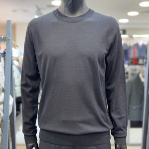 [레노마 옴므]S/S 봄,여름 블랙 실크 혼방 라운드 니트 QAMKT03_