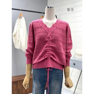 [애티쉬]꼬임 펀칭 브이넥니트 BNS1R808_OD
