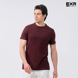 EXR반팔티 남성 코튼 반팔 티셔츠 다크레드 EMT24SS50-DRD