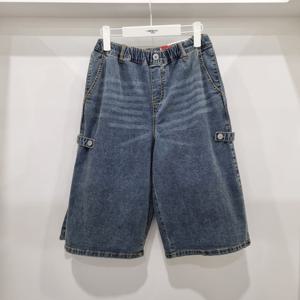 [행텐주니어]스판 사이드 핀턱 버뮤다 청바지14520-056-405-10