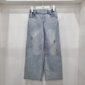 [행텐주니어]가벼운 데미지 와이드핏 밴딩 청바지14520-155-404-
