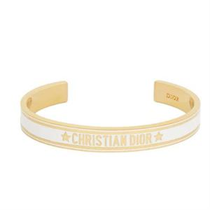 디올 Dior Code 뱅글 골드 피니시 메탈 화이트 래커 B1650ODELQD301