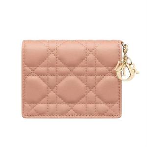디올 Lady Dior Gardenia 미니지갑 로즈 S0178ONMJM49P