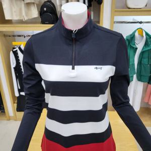 [루이까스텔]여성 몸판 3색 배색 반집업 티셔츠3LRTS903B_OD