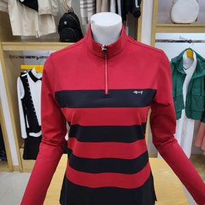 [루이까스텔]여성 몸판 3색 배색 반집업 티셔츠3LRTS903R_OD