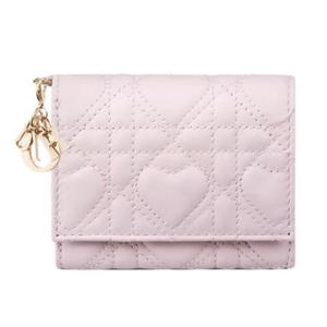 디올 Lady Dior Dioramour Lotus지갑 페일핑크 S0181ONHG_M02N