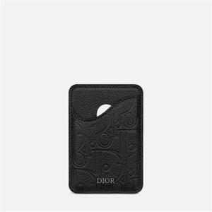 디올 Saddle 마그네틱 카드 지갑 블랙 2ADCH168FLG_H00N