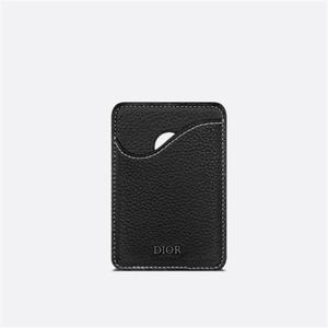 디올 Saddle 마그네틱 카드 지갑 블랙 그레인 송아지가죽 2ADCH168YKK_H00N