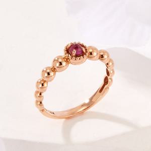 [비앤비골드] 14K 원형 루비 로렛트 버블볼 반지 SRS41890