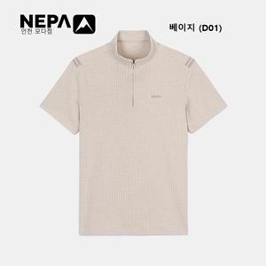 [네파]남성 미니 체크 하프 집업 티셔츠 - 7L35447_D01_IC