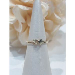 로이드 컷팅 클로버 두줄  14K GOLD 반지 LRS25042G