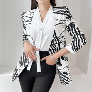 [금찌] 한스 패턴 노카라 자켓 JK6897 G