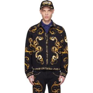 25 FW 베르사체진스꾸뛰르 남성 블랙 크로모 꾸뛰르 데님 재킷 242202M177002