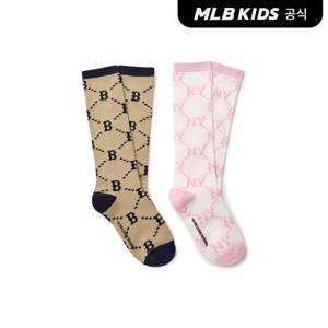 [MLB키즈]다이아 모노그램 니삭스 2번들 MLB (Ivory)7FSOMD15N-00IVS