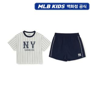 [MLB키즈PG] 바시티 여아 스트라이프 티셔츠세트 (7FS1V1153-50NYS)