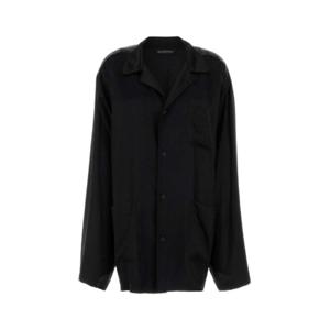 발렌시아가 긴팔 티셔츠 818436TLO28 1000 Black