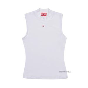 [디젤] SS25 여성 모조넥 리브 티셔츠 A10397 0BLAN 100