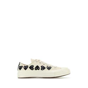 COMME DES GARCONS PLAY 아이보리 캔버스 Comme Des Garcons X 컨버스 스니커즈 AZK126001 WHITE
