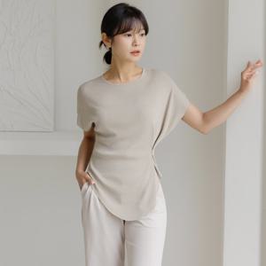 [바네사빈] 옆단추 언발 가오리핏 니트 v01181