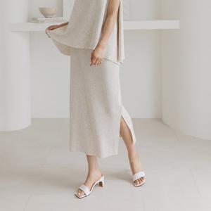 [바네사빈] 하이퀄리티 옆트임 니트 롱스커트 v01204