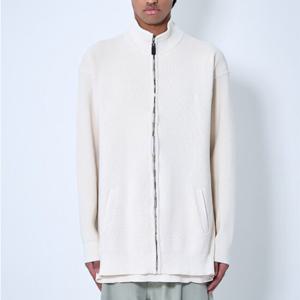 25 FW 발렌시아가 백 로고 프린트 하이넥 집업 스웨터 화이트 812919 T3363 9501