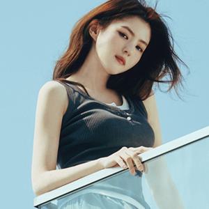 [지오다노]여자 355535 린넨 U넥 단추 민소매니트