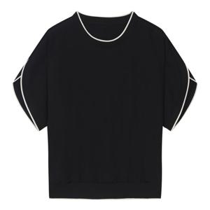 [베스띠벨리]밴딩 트리밍 캡 슬리브 블라우스 BJBAH2442