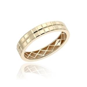 [로이드] 모던브리티쉬 두줄 사각패턴 4.0mm 14K 반지 LRS22208G