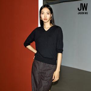 제이슨우 25FW Alma V넥 실크혼방 홀가먼트 니트 3종