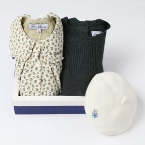 [쇼콜라](돌원피스선물세트)카린카라원피스+니트조끼_베레모TTMWOE122-303000