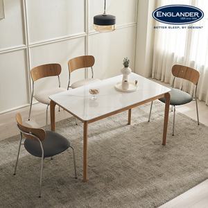 메사 캔디드 4인용 통세라믹 고무나무 원목 식탁세트1250(의자4)