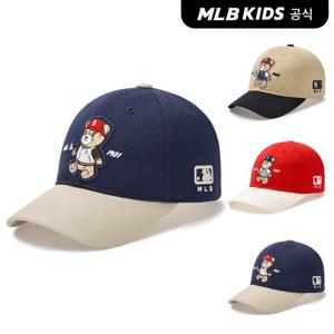 [MLB키즈]모노베어 직조라벨 배색 볼캡 (3color)7ACPC015N-SET