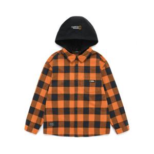 내셔널지오그래픽키즈 K223USH010 체크 후디 셔츠 DORANGE