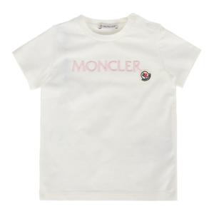 몽클레어 25SS 키즈 로고 반팔티 화이트 8C00006 89AUM 034