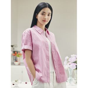 [폴햄]여성 포플린 반팔 오버핏 셔츠 PHF2WC2123