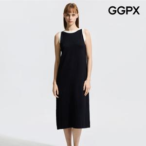 GGPX  라인 배색 니트 나시 원피스 (GP5OP036F)