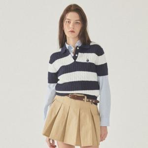 [후아유]여성 Steve Collar Cable Short Sleeve Sweater WHKAF3511F