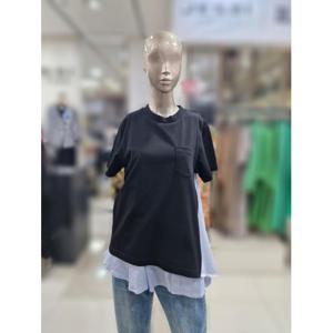 제시뉴욕 세이브존04 스트라이프 밑단 배색 티셔츠 BEM5TZ8940TZ