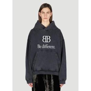 25 FW 발렌시아가 여성 Logo Motif Hooded Sweatshirt bal0250034blk