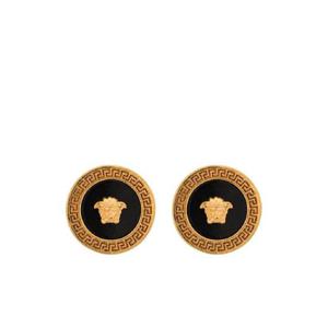 VERSACE 메두사 디테일의 블랙 앤 골드 이어링 메탈 우먼 DG27256DJMRK41T