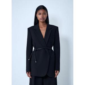 25 FW 스포트막스 여성 벨티드 싱글 브레스트 블레이저 spx0261001blk
