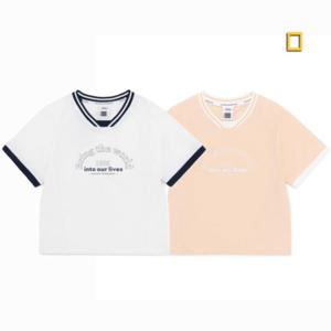 내셔널지오그래픽키즈  (K252GTS010) 여아 우븐 반팔 티셔츠