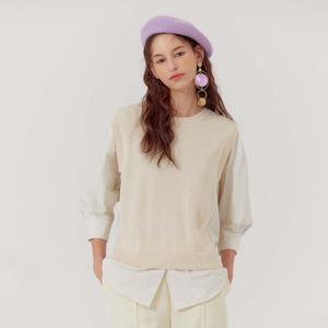 크레송 블랑아이보리 쥬얼버튼 텍스쳐블록 블라우스 R2211BL03_19