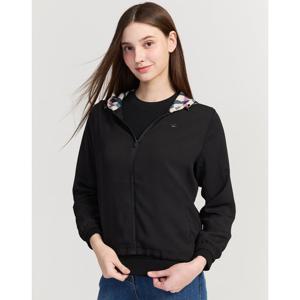 닥스 골프 여성 25FW ONLINE EXCLUSIVE 블랙 체크 후드 요루 쉬폰 블루종 점퍼 DNJU5C901BK