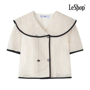 르샵  세라 카카 펀칭 레이스 더블 블라우스 (BP7BL042A)