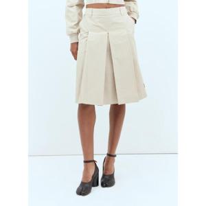 25 FW 미우미우 여성 플리츠 미디스커트 miu0257009wht