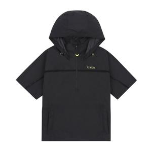 JDX 여성 스트링 후드 반팔 아노락(X4WJW6121BK